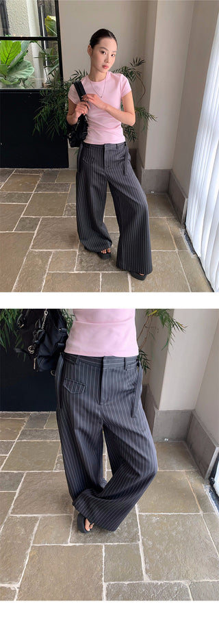 striped suit pants