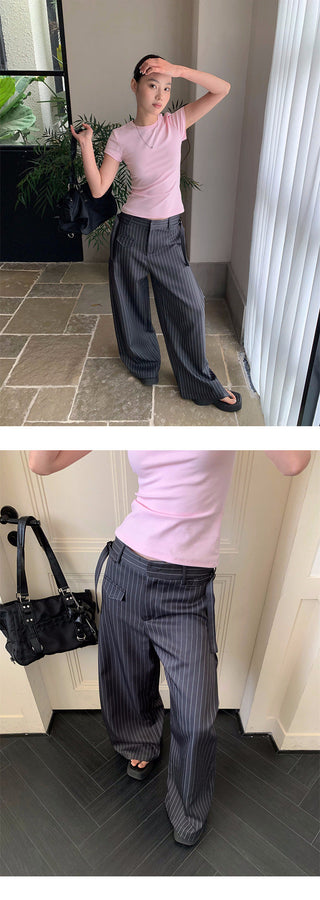 striped suit pants