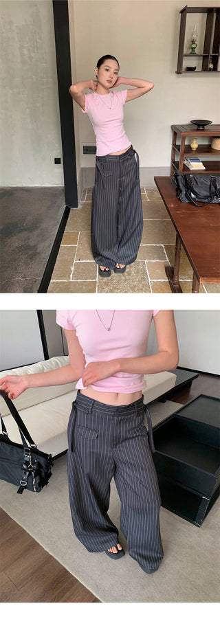 striped suit pants