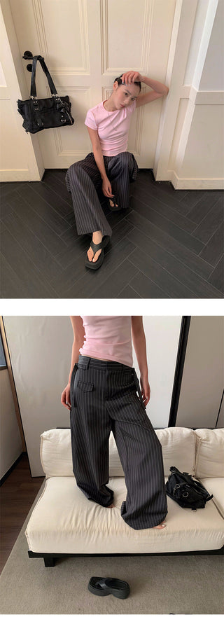 striped suit pants