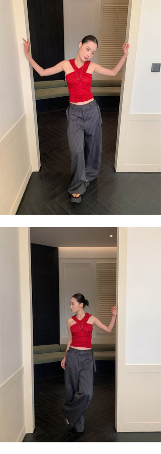 striped suit pants