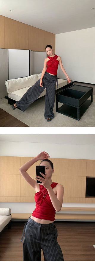 striped suit pants