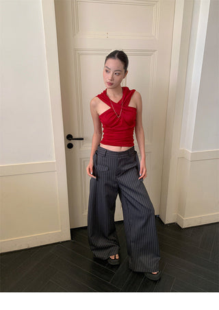 striped suit pants