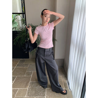 striped suit pants
