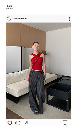 striped suit pants