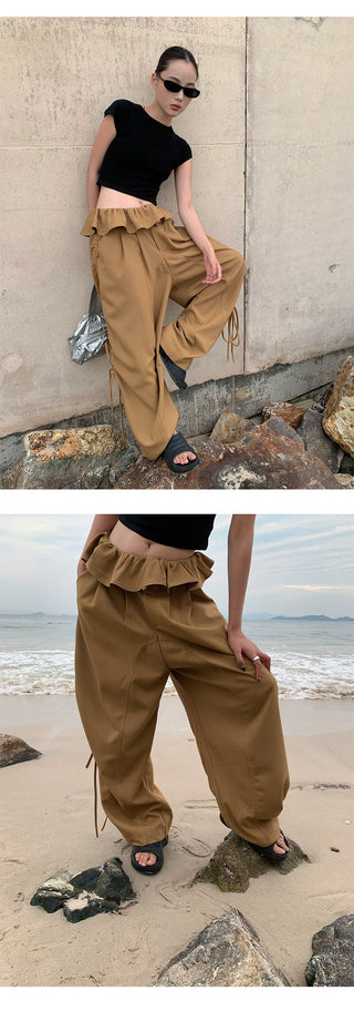 lace wide-leg pants