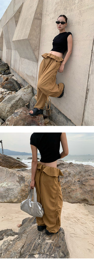 lace wide-leg pants