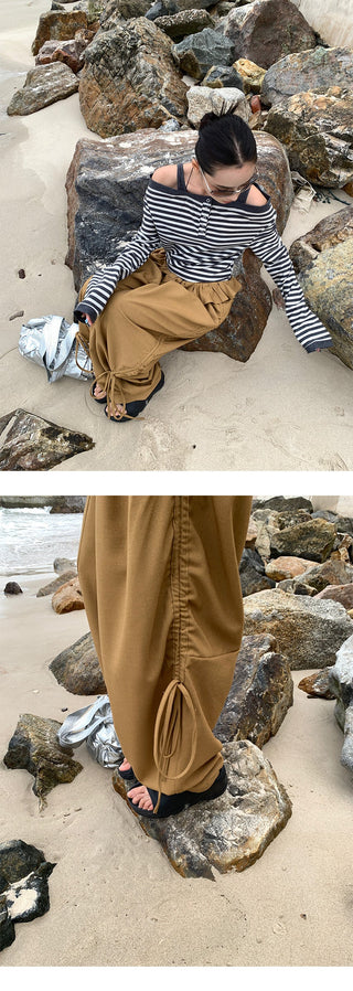 lace wide-leg pants