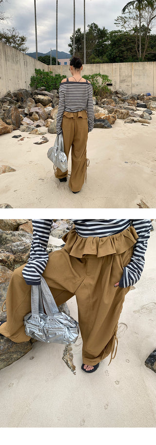 lace wide-leg pants
