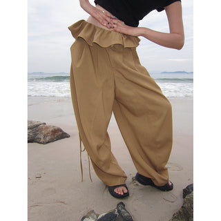 lace wide-leg pants