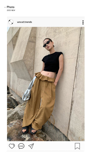 lace wide-leg pants