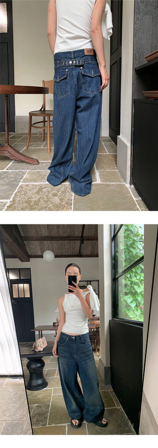 button belt jeans