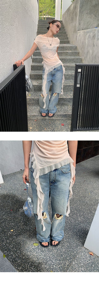 tie-dye straight pants