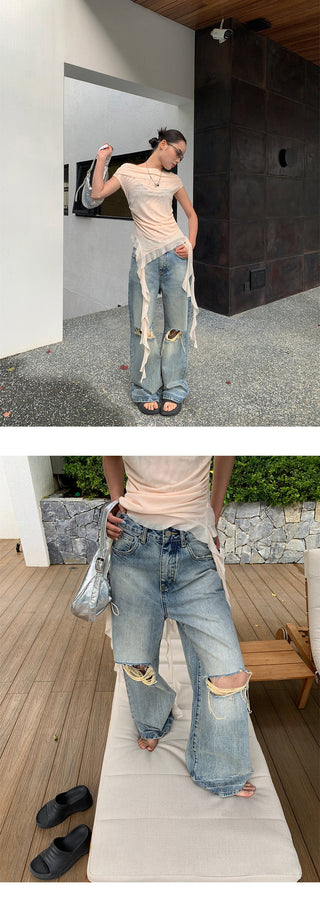 tie-dye straight pants