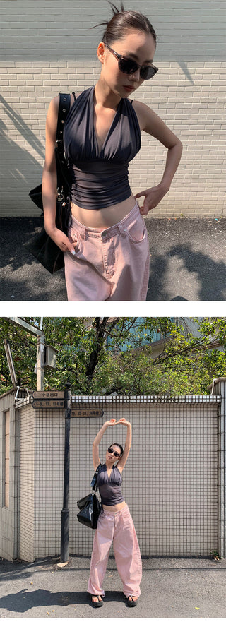 pleated mesh Top