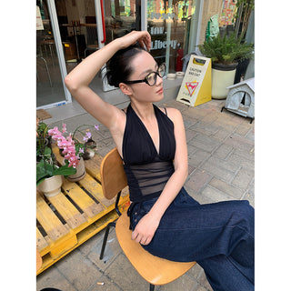 pleated mesh Top