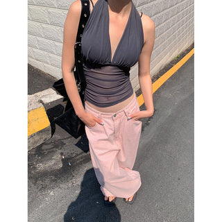 pleated mesh Top