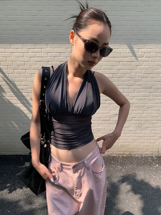 pleated mesh Top