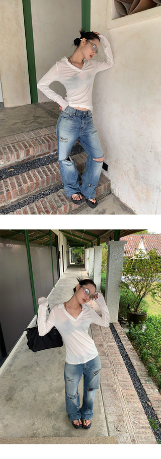 dirty ripped jeans
