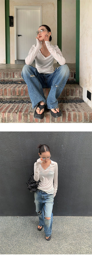 dirty ripped jeans