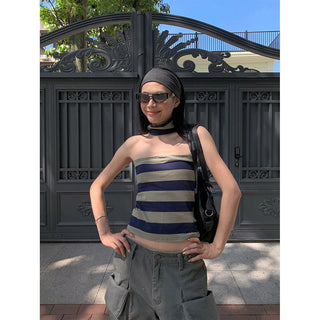 stripe halter Top