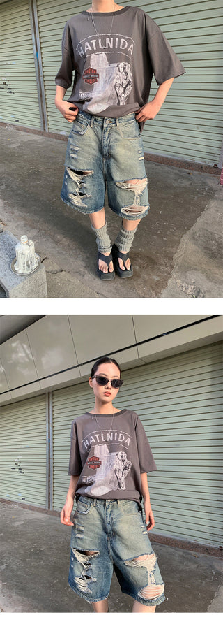 tassel ripped jeans