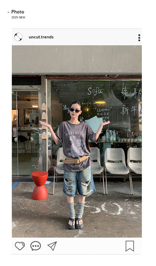 tassel ripped jeans