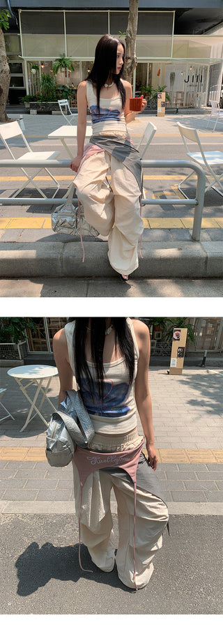 lace-up casual pants