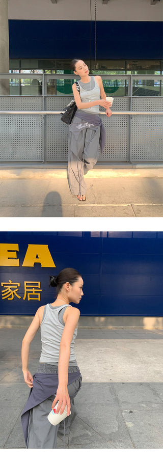 lace-up casual pants