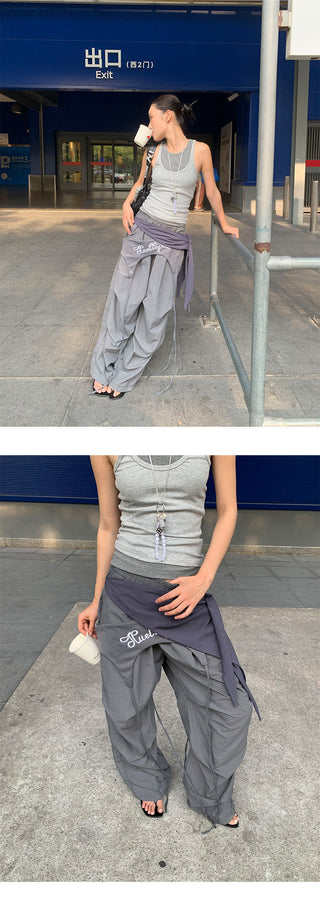 lace-up casual pants