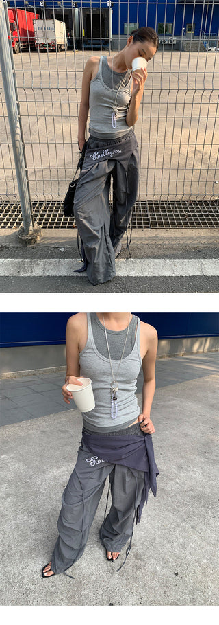 lace-up casual pants