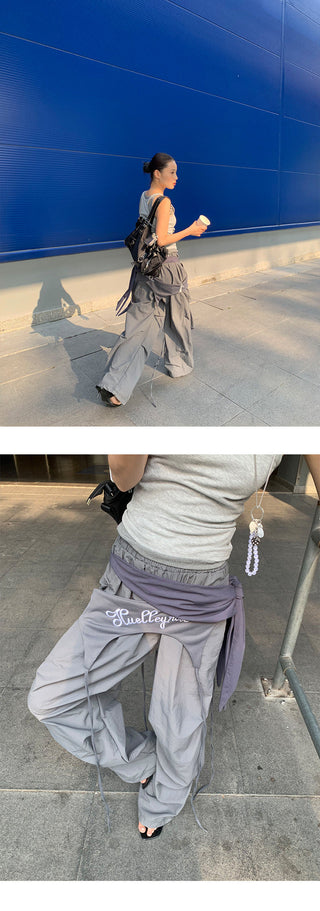 lace-up casual pants