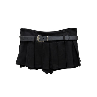 pleated mini skirt