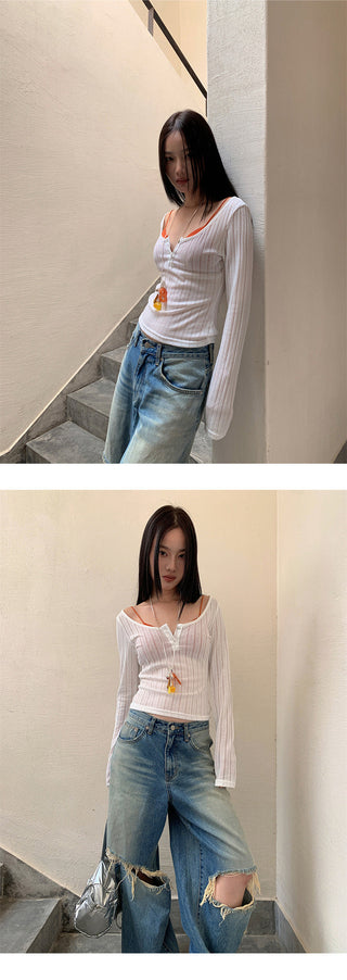 stripe Tops top