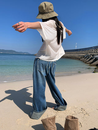 white wide pants
