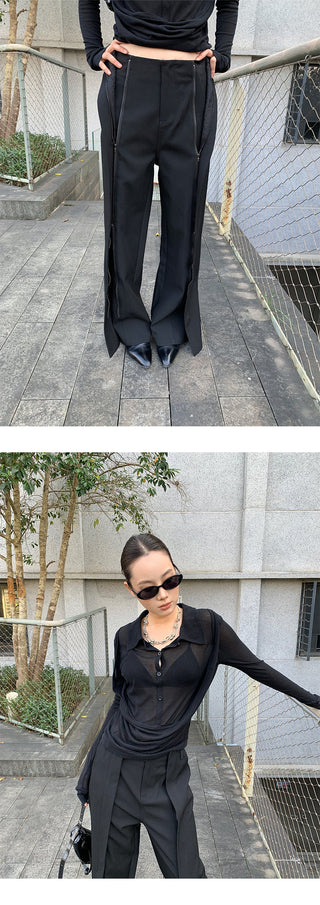 zipper suit pants