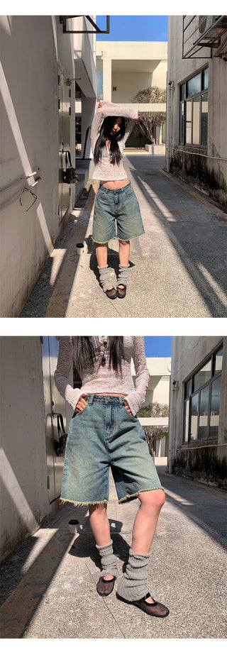 wool tassel jeans