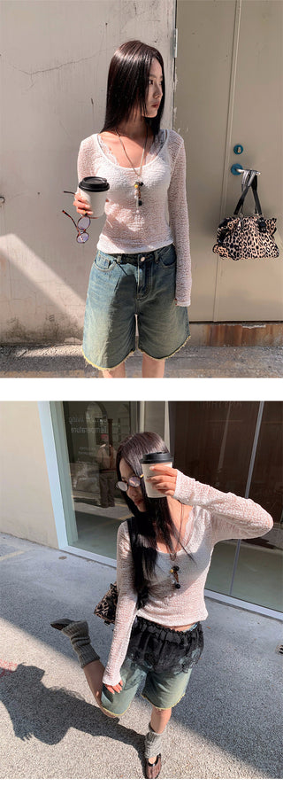 wool tassel jeans