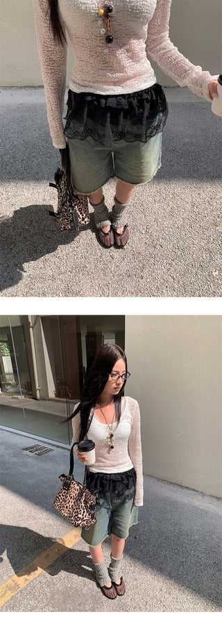 wool tassel jeans