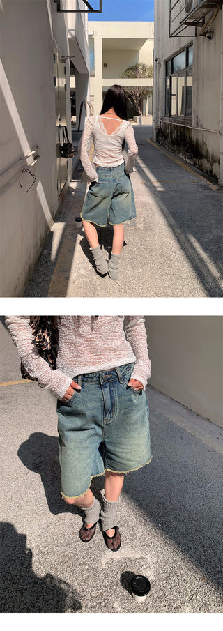 wool tassel jeans