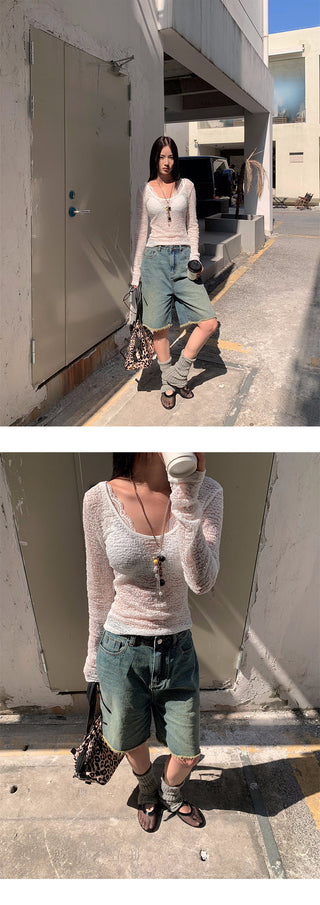 wool tassel jeans