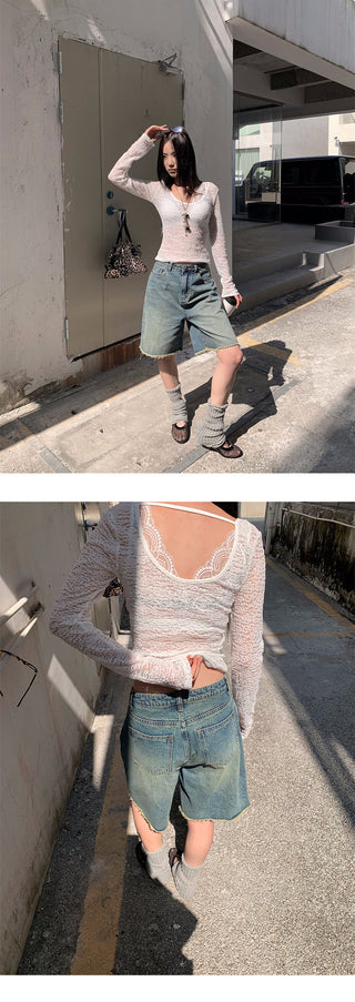 wool tassel jeans