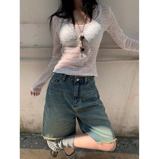 wool tassel jeans