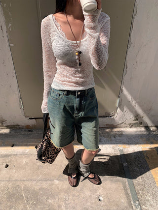 wool tassel jeans