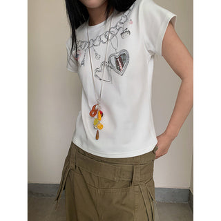 necklace print Tops 01