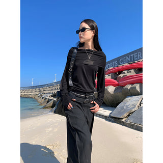 zipper wide pants