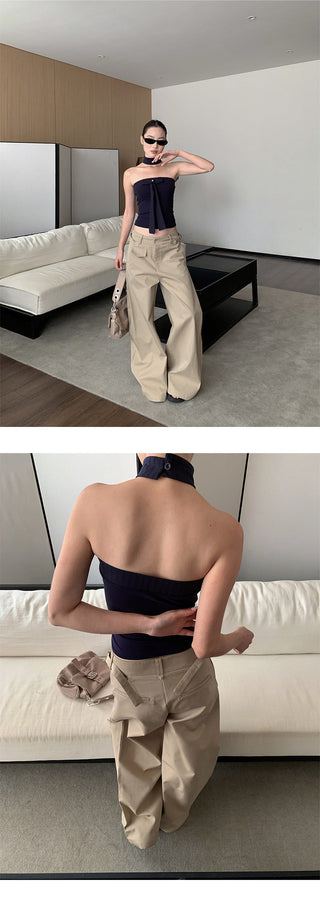 wide-leg suit pants