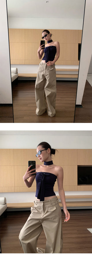 wide-leg suit pants