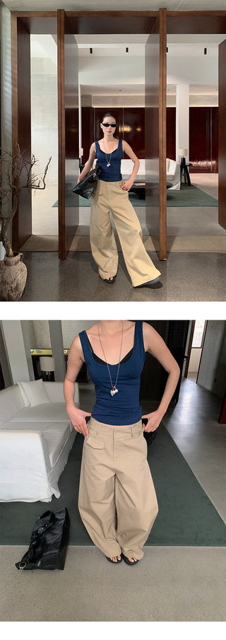 wide-leg suit pants