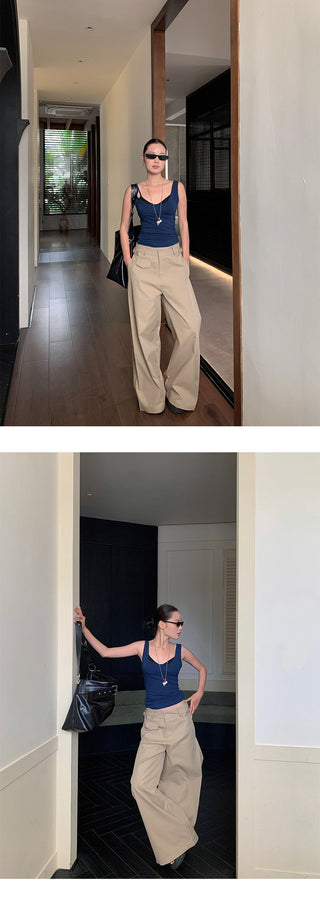 wide-leg suit pants